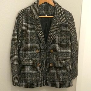 Oversized Plaid double breasted Blazer